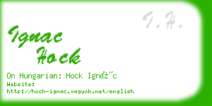 ignac hock business card